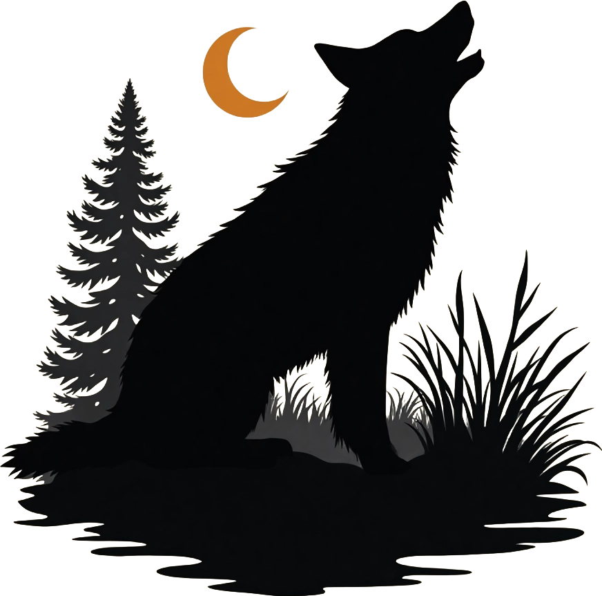 Howling Wolf at Night